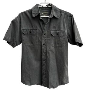 WindRiver men’s button down grey cotton short sleeve tee t-shirt casual Sz S